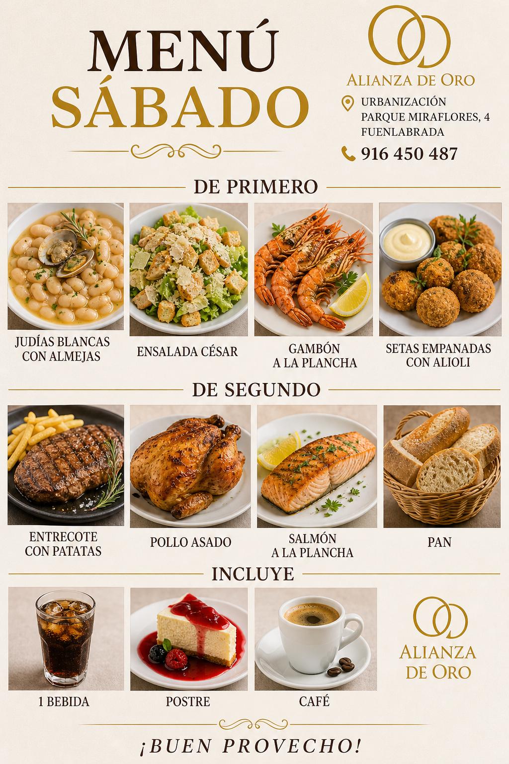 Menú del Sábado